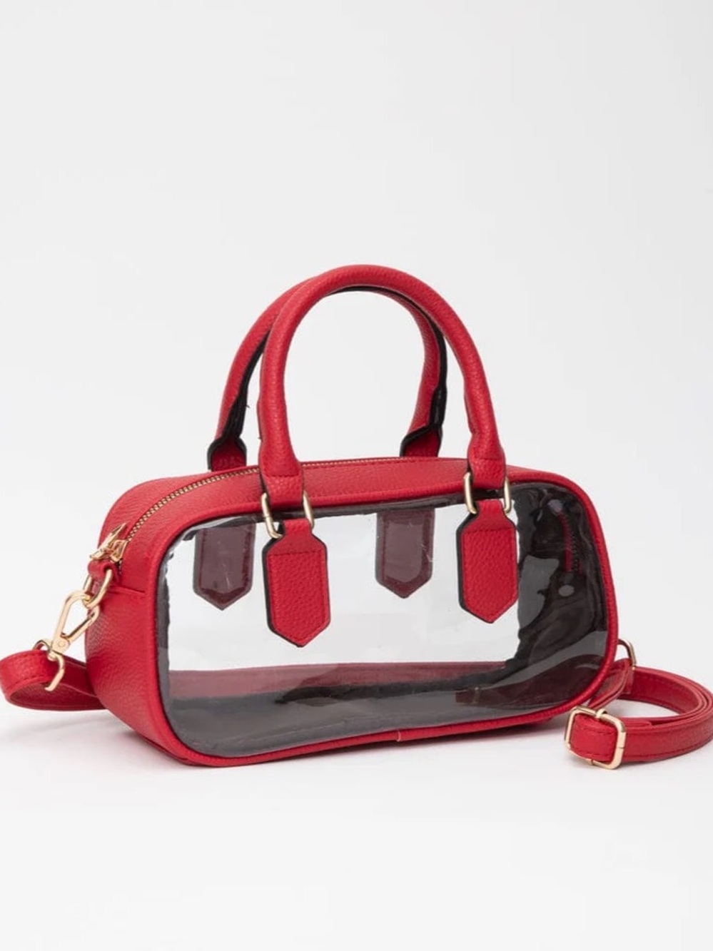 NWT Red Clear Panel Satchel Handbag